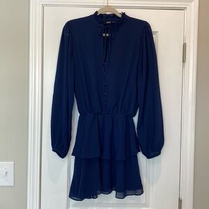 Yumi Kim blue tiered long sleeve dress